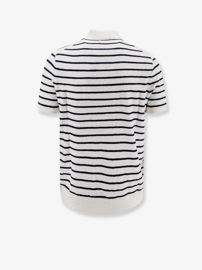 Polo Ralph Lauren Cotton And Linen Blend Polo Shirt With Striped Pattern