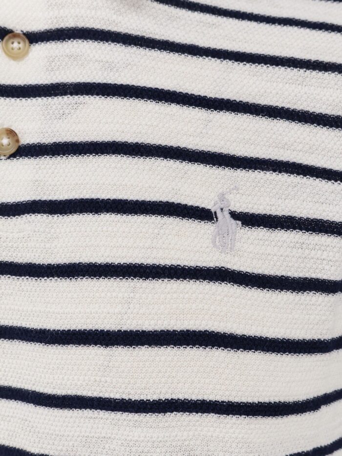 Polo Ralph Lauren Cotton And Linen Blend Polo Shirt With Striped Pattern