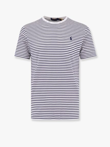 Polo Ralph Lauren Cotton Striped T-shirt With Logo Embroidery