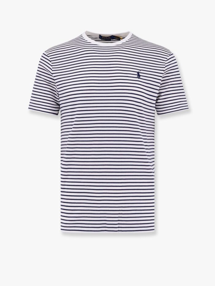 Polo Ralph Lauren Cotton Striped T-shirt With Logo Embroidery