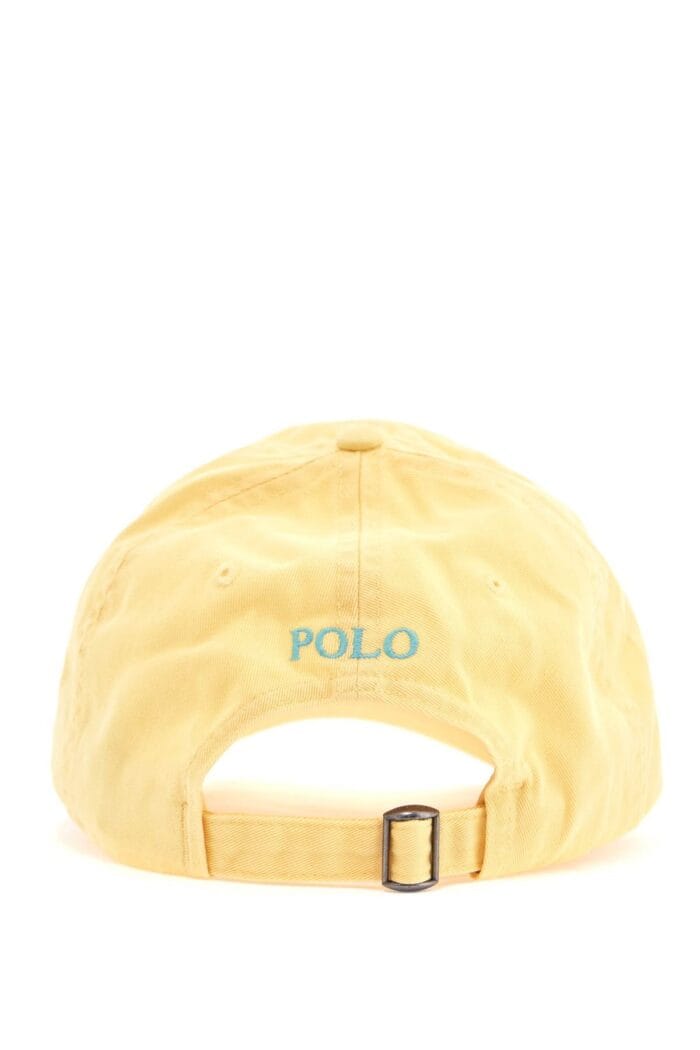 POLO RALPH LAUREN Curved Brim Cotton Hat Yellow With Embroidered Logo