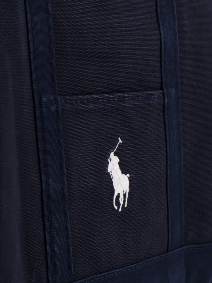 Polo Ralph Lauren Denim Shoulder Bag With Embroidered Logo On The Front
