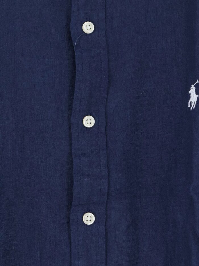 Polo Ralph Lauren Linen Shirt With Embroidered Logo On The Front