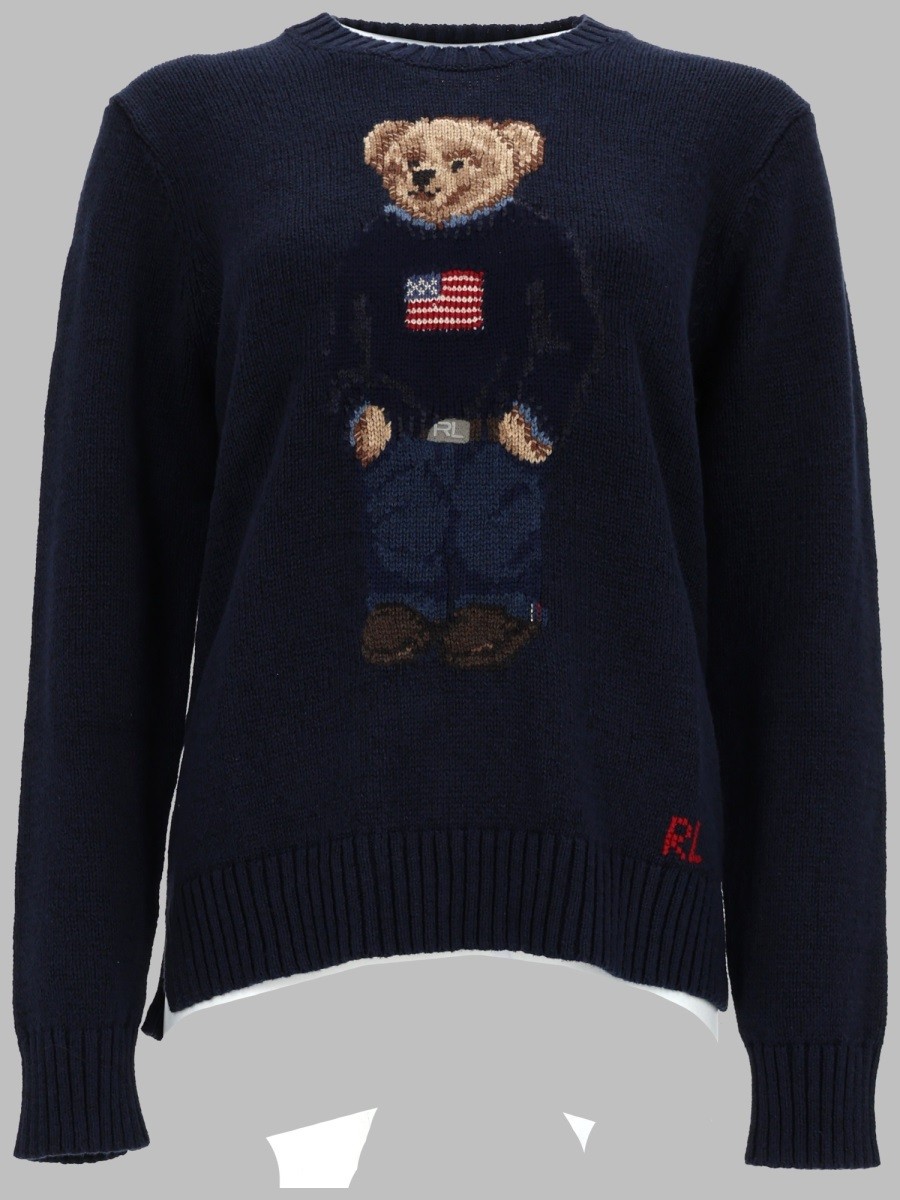 Polo Ralph Lauren MAGLIA "BEAR" IN COTONE E LINO