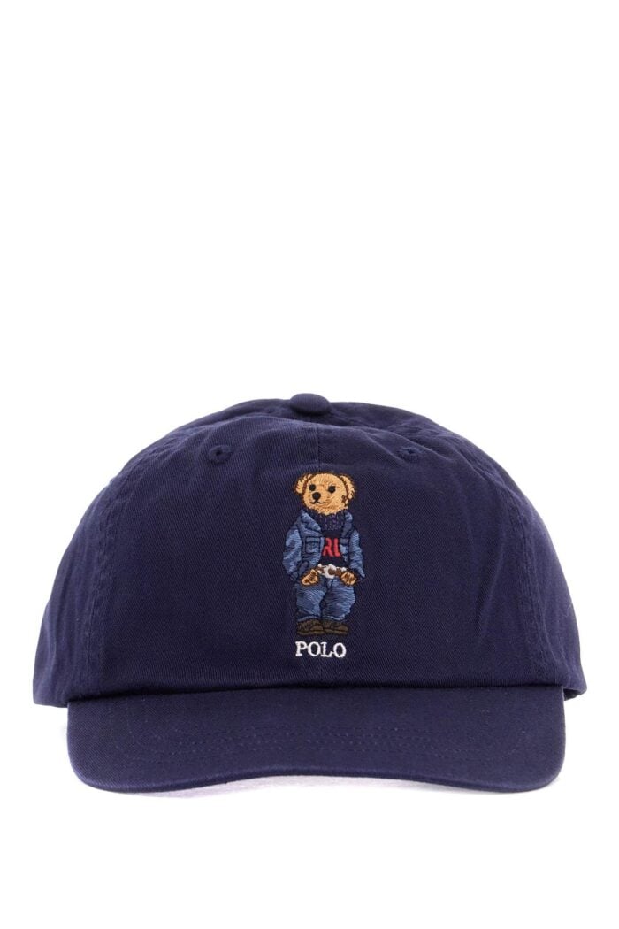 POLO RALPH LAUREN Navy Blue Cotton Hat With Bear Embroidery