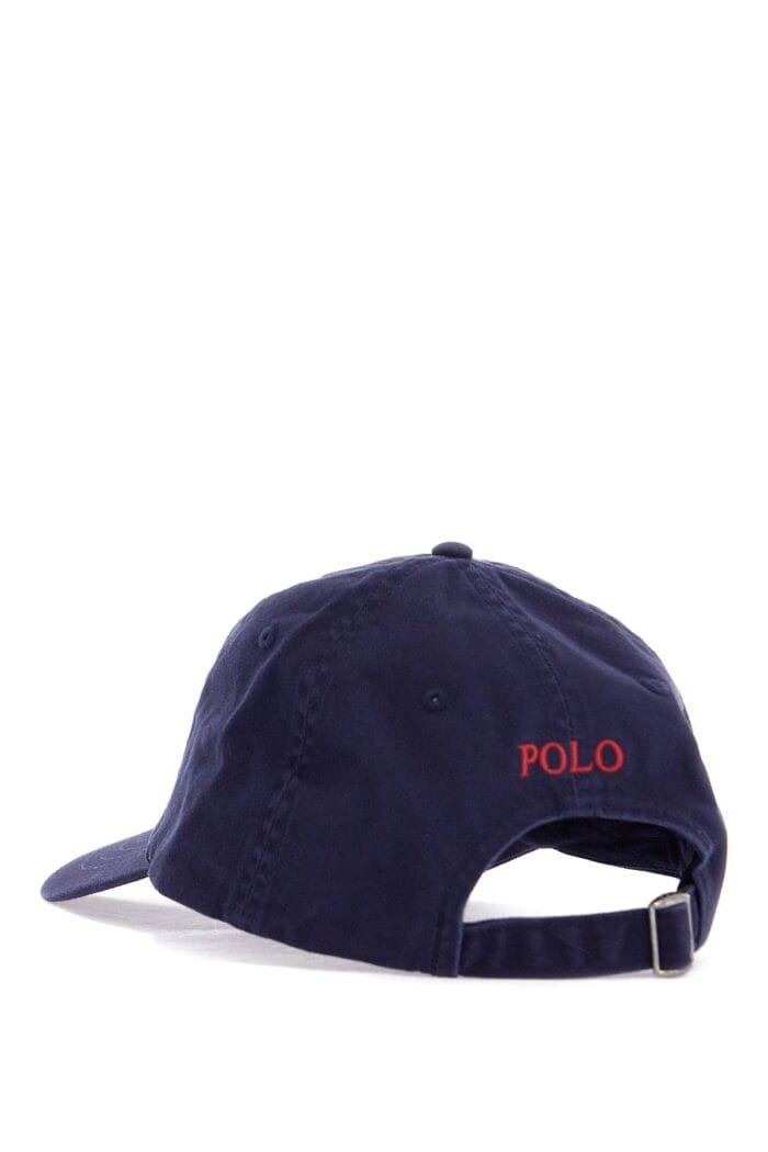 POLO RALPH LAUREN Navy Blue Cotton Sports Cap With Embroidered Logo