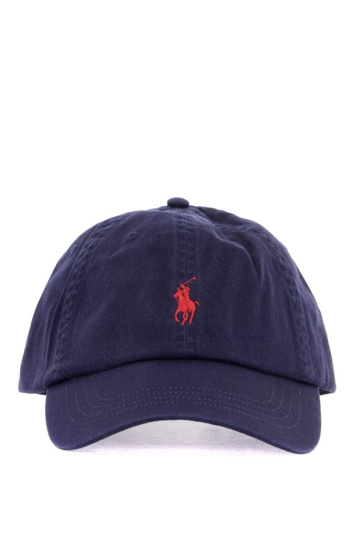 POLO RALPH LAUREN Navy Blue Cotton Sports Cap With Embroidered Logo