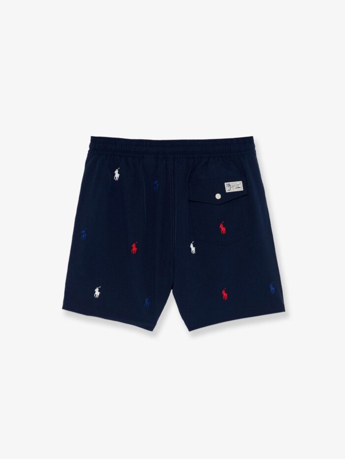 Polo Ralph Lauren Nylon Swim Trunks With All-over Embroidered Logo
