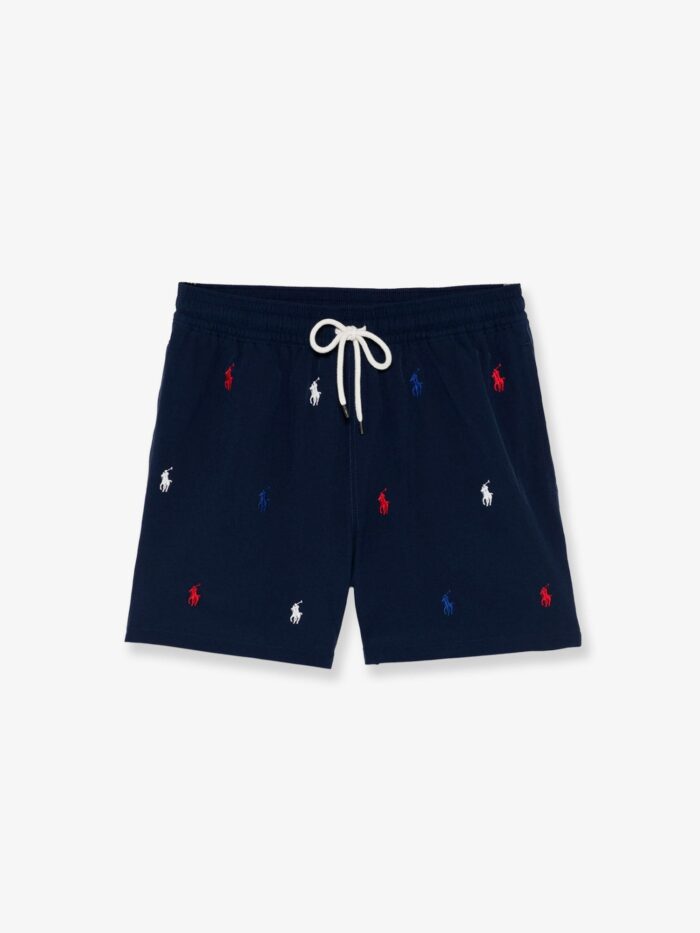 Polo Ralph Lauren Nylon Swim Trunks With All-over Embroidered Logo