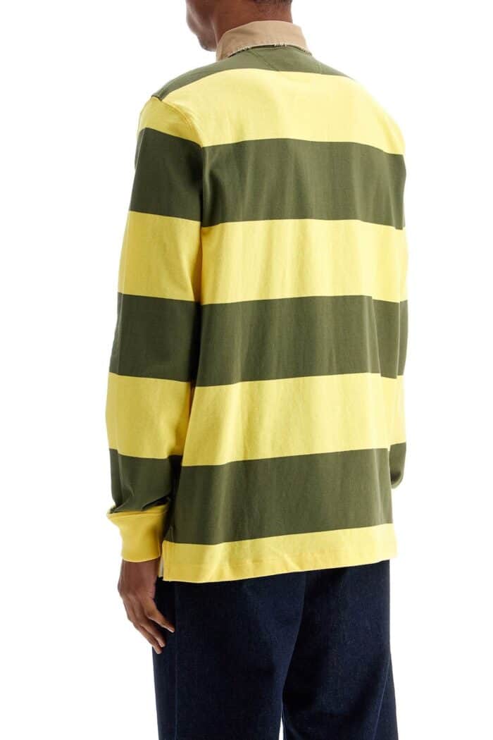 POLO RALPH LAUREN Olive Green And Yellow Striped Cotton Polo