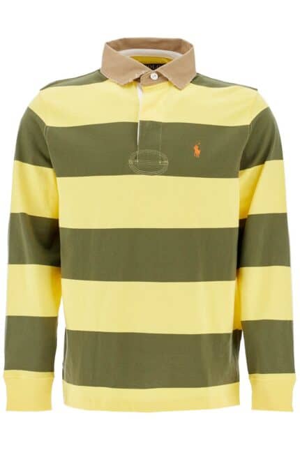 POLO RALPH LAUREN Olive Green And Yellow Striped Cotton Polo