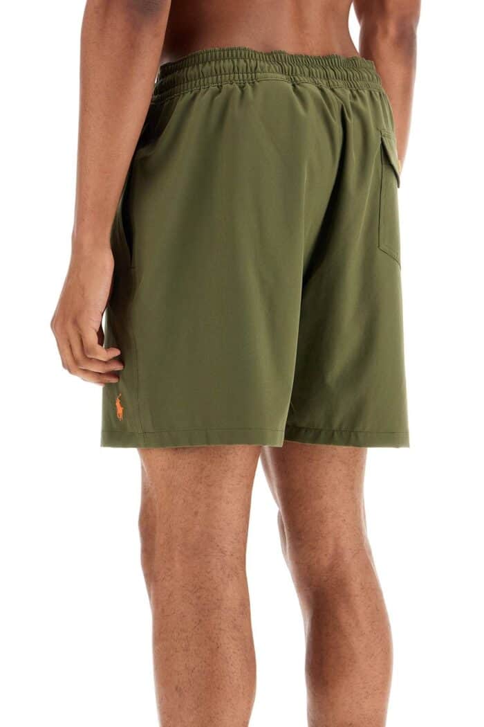 POLO RALPH LAUREN Olive Green Swim Trunks In Recycled Polyester With Embroidered Logo