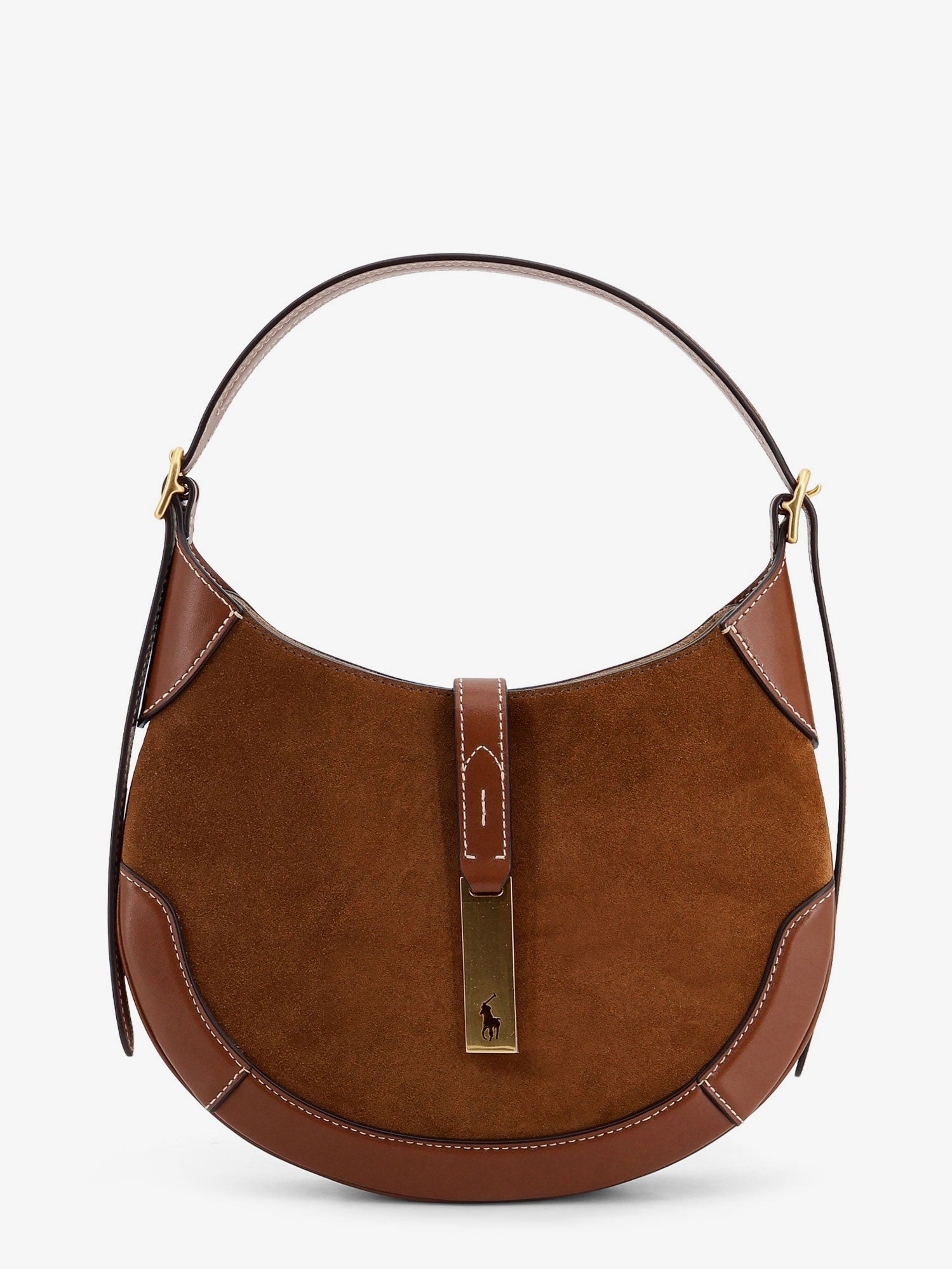 Polo Ralph Lauren Suede And Leather Shoulder Bag