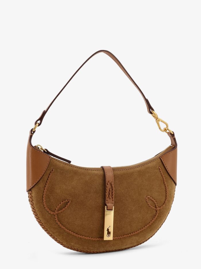Polo Ralph Lauren Suede Shoulder Bag With Leather Inserts