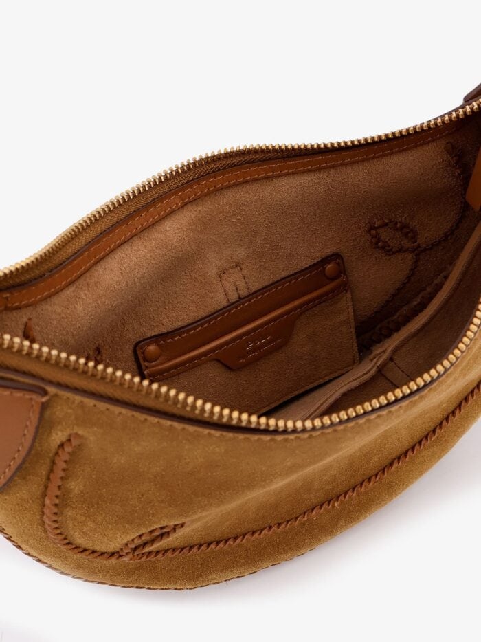 Polo Ralph Lauren Suede Shoulder Bag With Leather Inserts