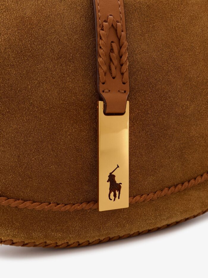 Polo Ralph Lauren Suede Shoulder Bag With Leather Inserts