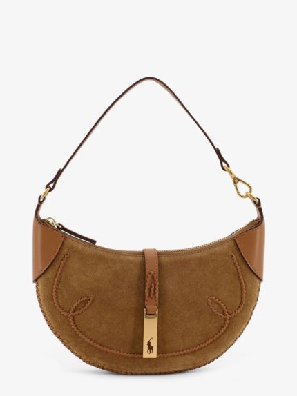 Polo Ralph Lauren Suede Shoulder Bag With Leather Inserts
