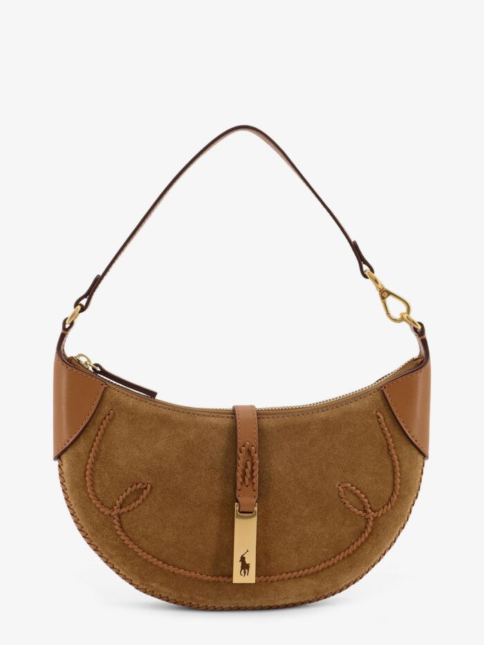 Polo Ralph Lauren Suede Shoulder Bag With Leather Inserts
