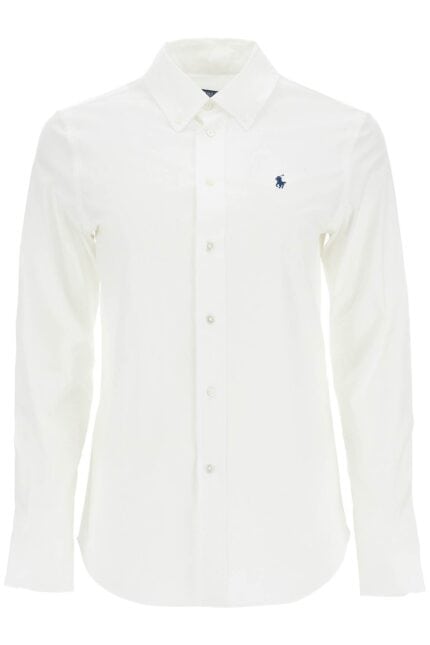 POLO RALPH LAUREN White Slim Fit Cotton Shirt For Women With Long Sleeves