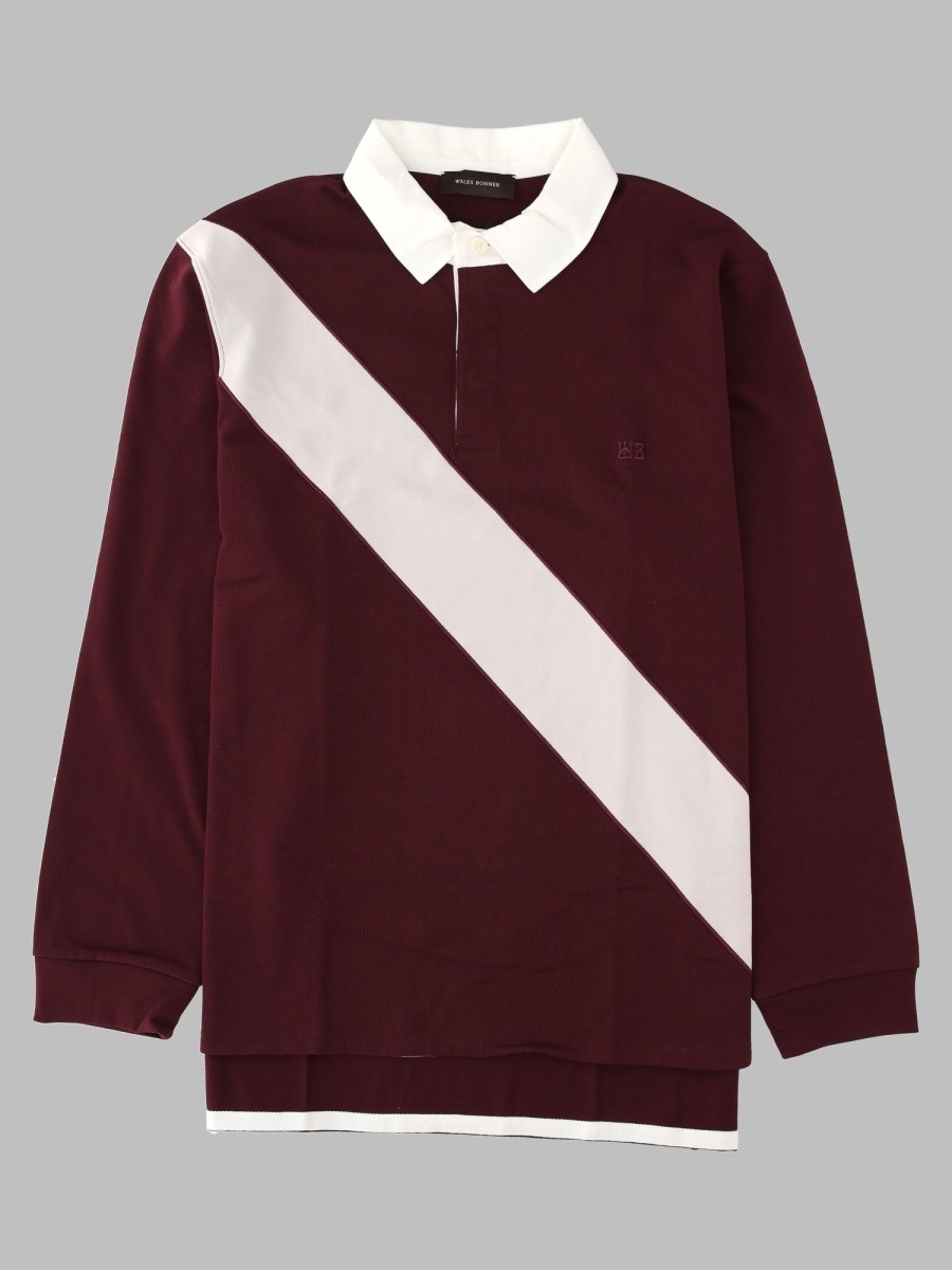 WALES BONNER Polo "Rugby" In Jersey Di Cotone