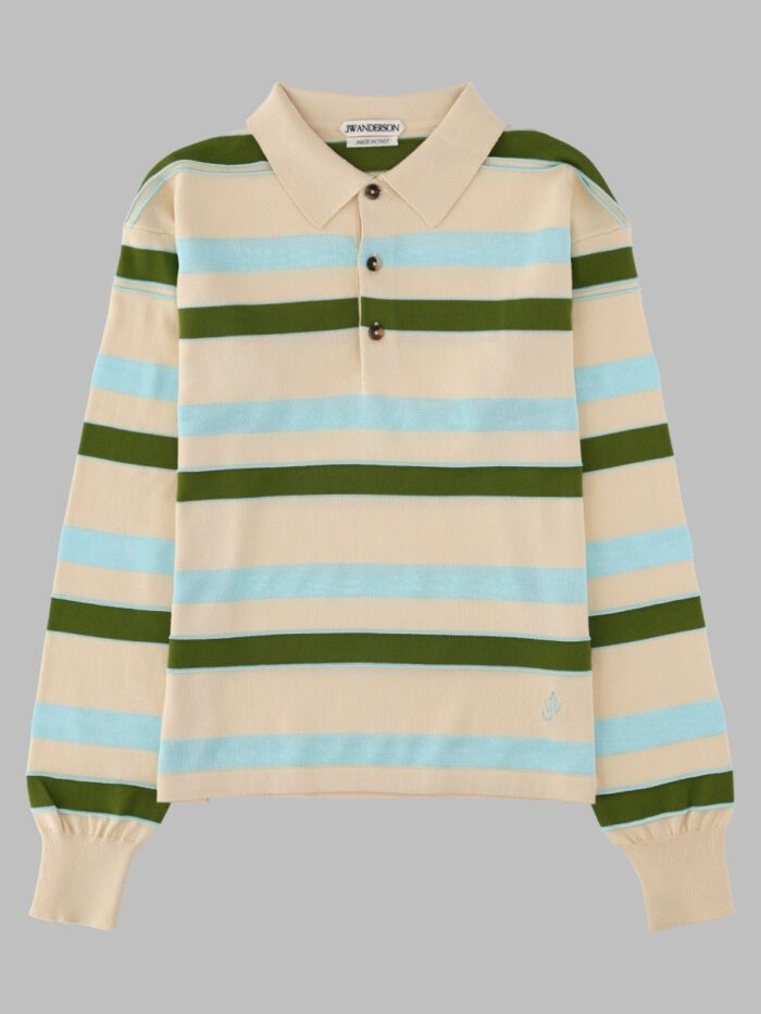 jw anderson polo "rugby" in maglia di cotone Jw Anderson Polo "Rugby" In Maglia Di Cotone