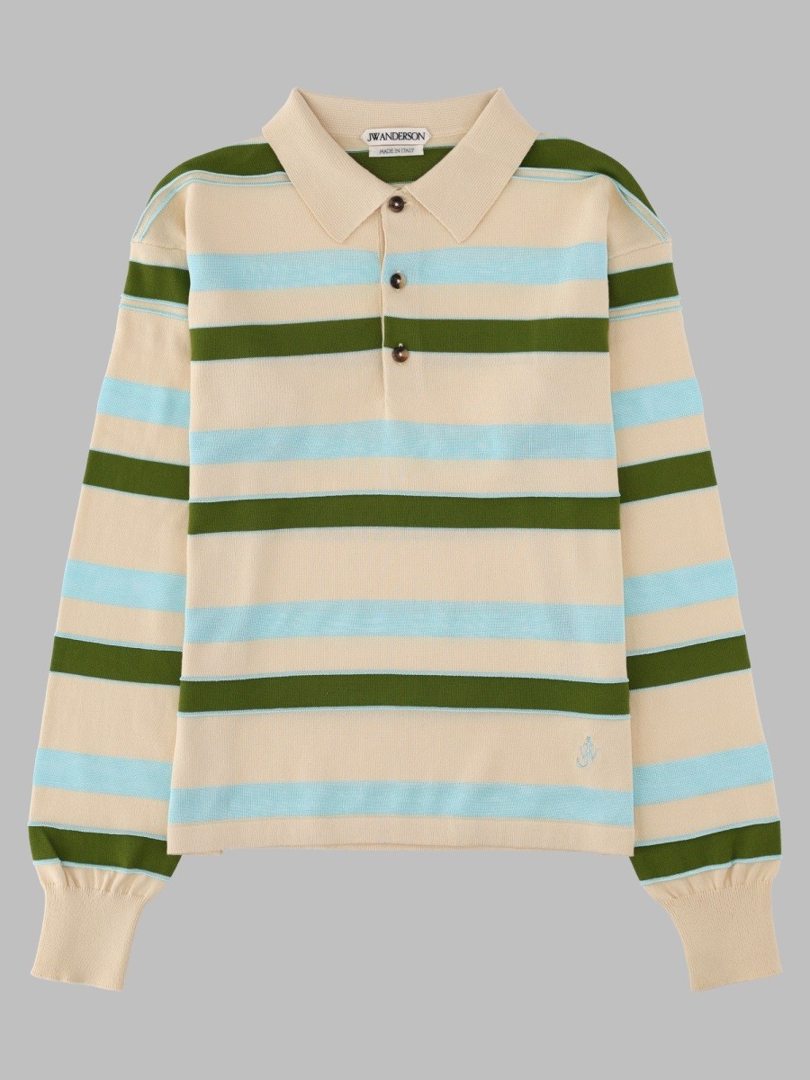 Jw Anderson Polo "Rugby" In Maglia Di Cotone