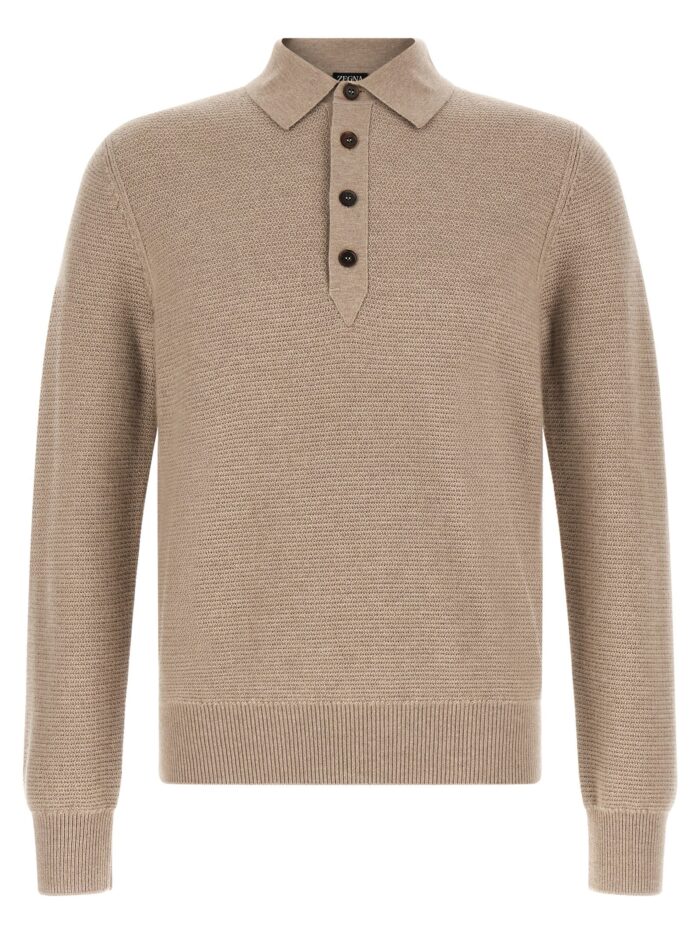 zegna polo shirt oasi cashmere beige Zegna Polo Shirt Oasi Cashmere Beige