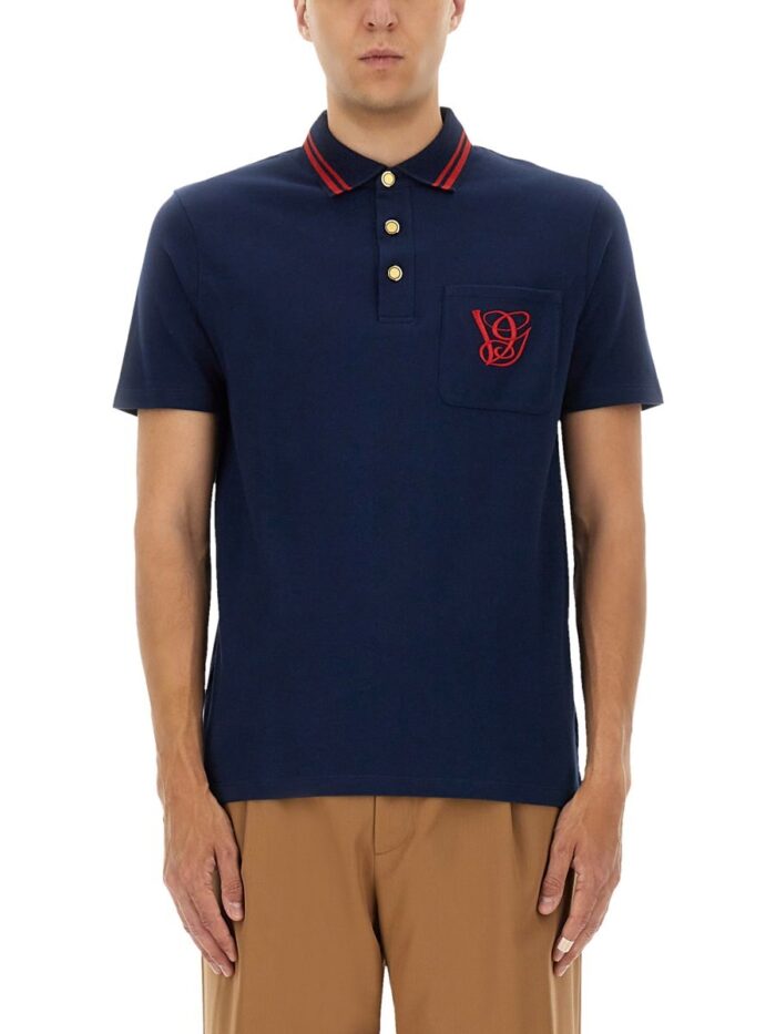 valentino garavani polo shirt with vg embroidery Valentino Garavani POLO SHIRT WITH VG EMBROIDERY