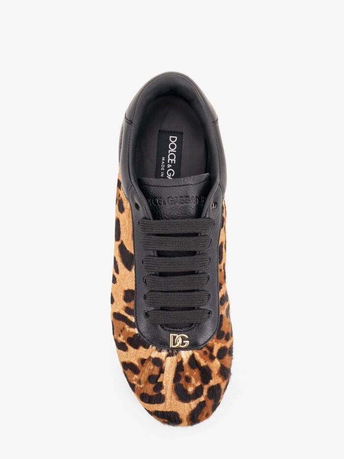Dolce & Gabbana Ponyskin Sneakers With Metal DG Logo