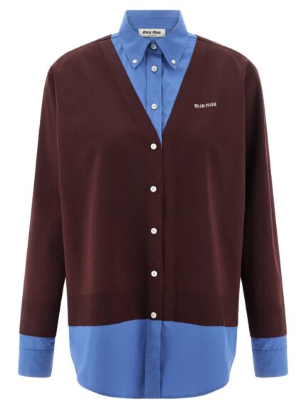 Miu Miu Poplin And Cashmere Shirt