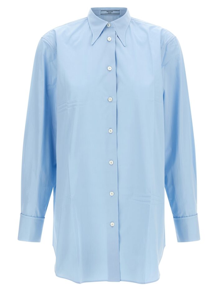 PRADA Poplin Shirt With Pleats