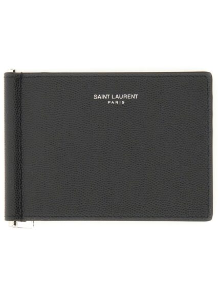 Saint Laurent PORTACARTE CON CLIP PER BANCONOTE