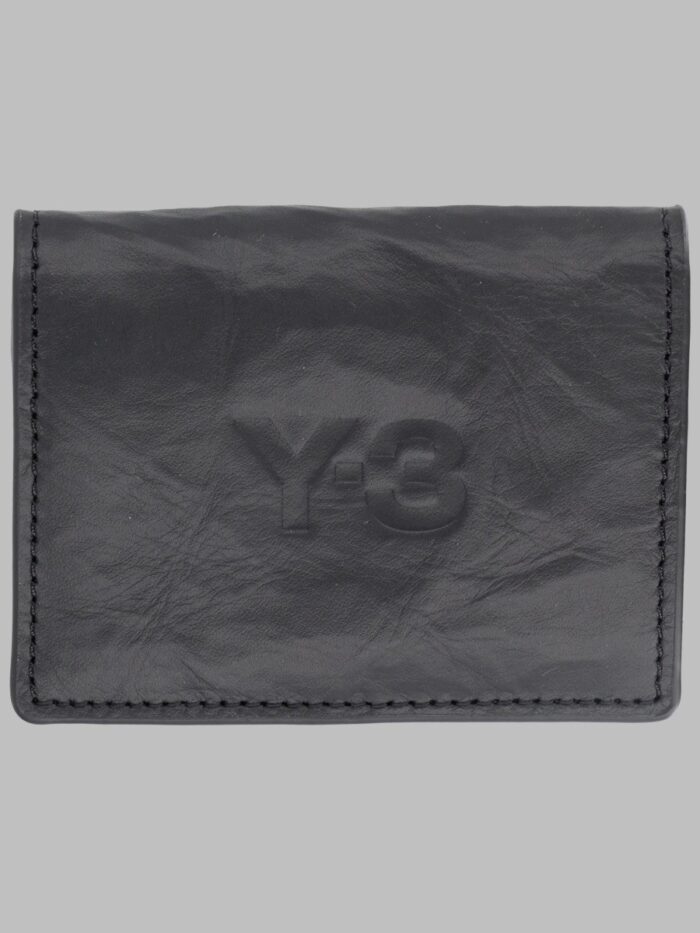 y 3 portacarte in pelle con logo Y - 3 Portacarte In Pelle Con Logo