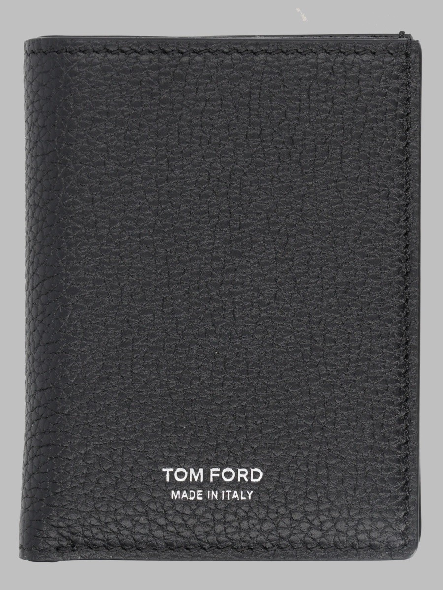TOM FORD PORTACARTE PIEGHEVOLE IN PELLE FIORE