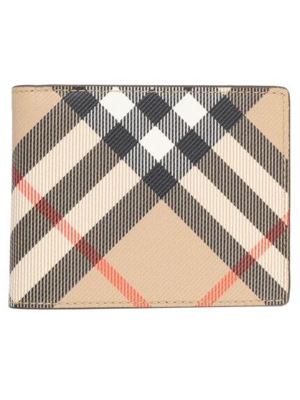 Burberry Portafoglio Bifold Con Stampa Check