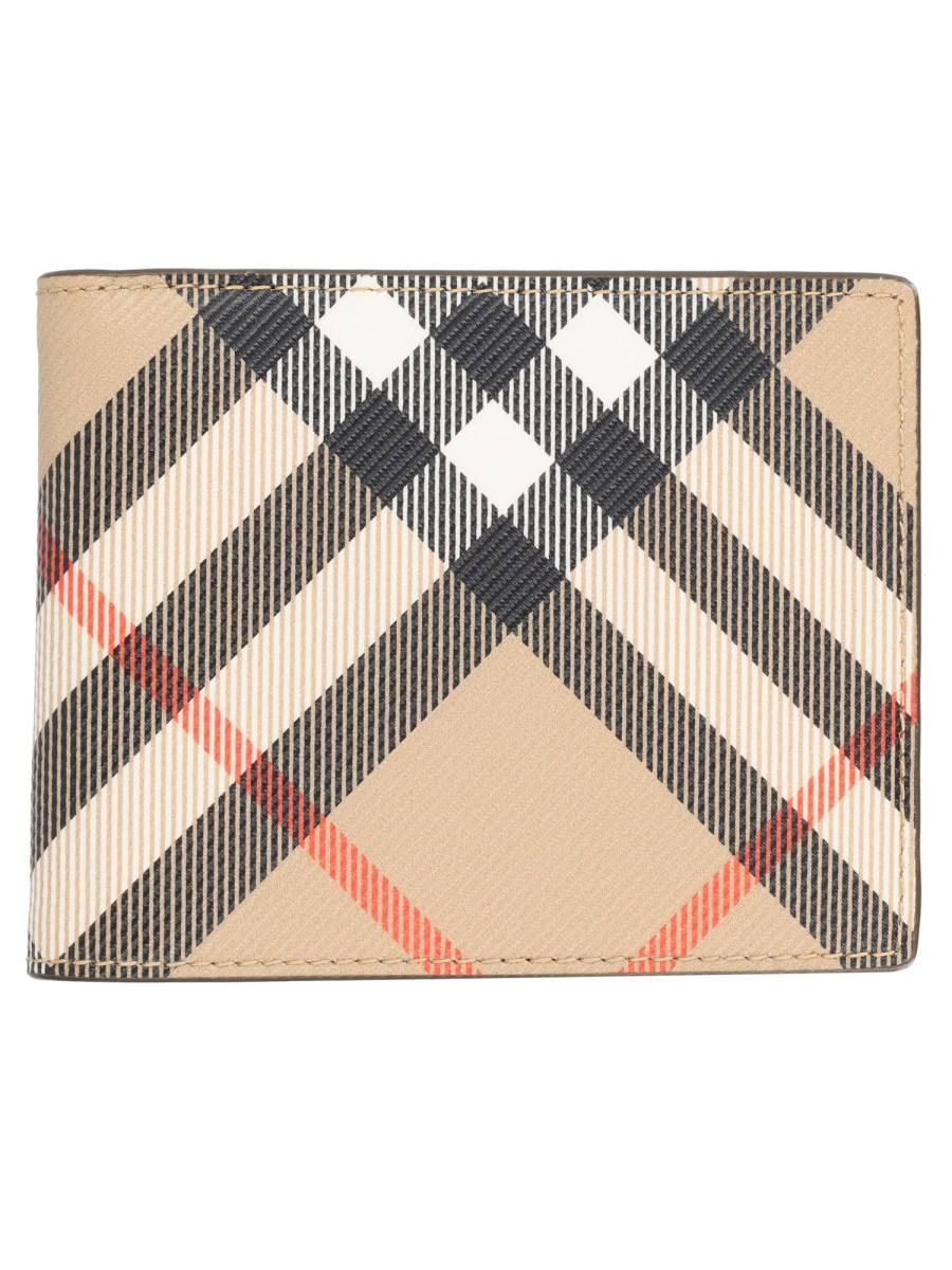 Burberry Portafoglio Bifold Con Stampa Check