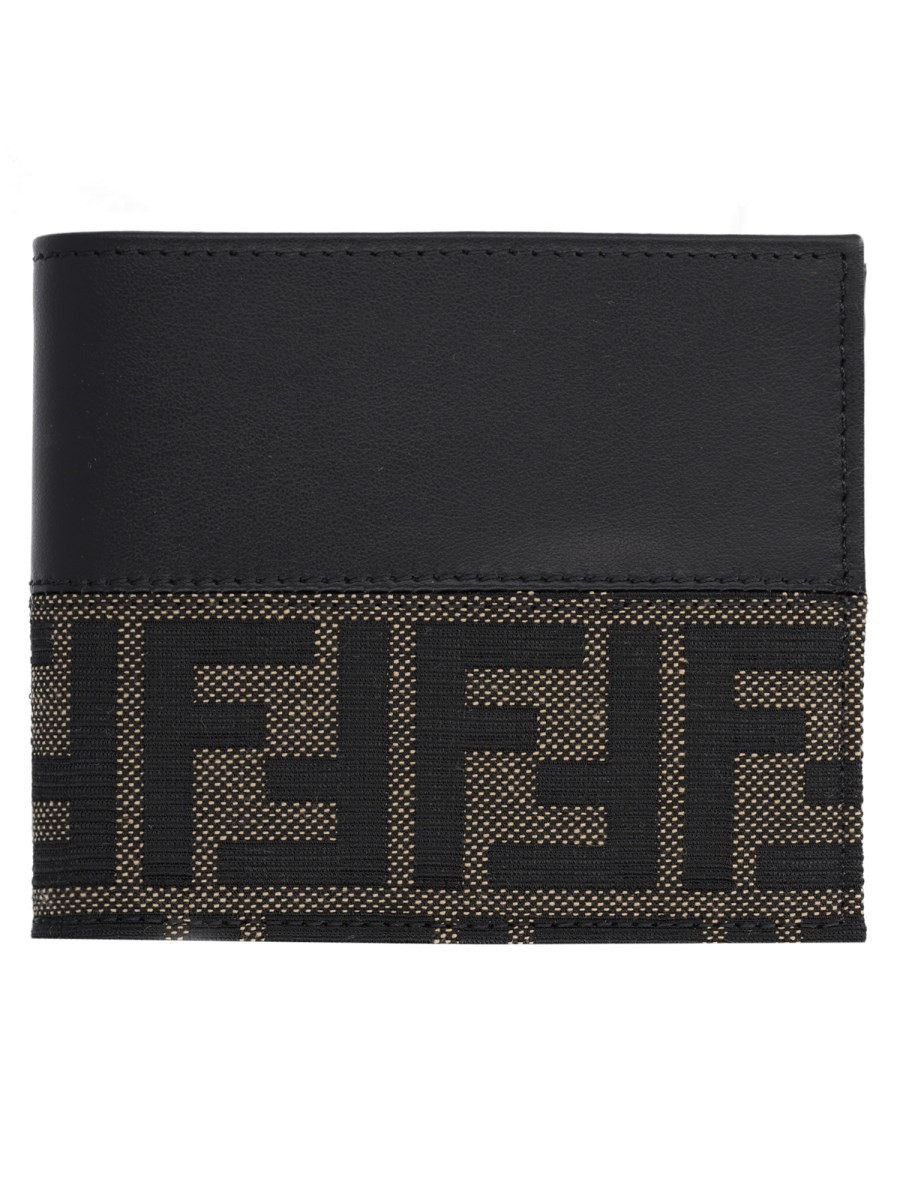 Fendi Portafoglio Bifold FF Con Fascia In Jacquard