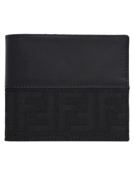 Fendi Portafoglio Bifold FF Con Fascia In Jacquard