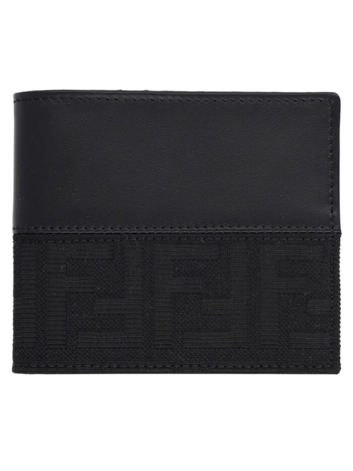 Fendi Portafoglio Bifold FF Con Fascia In Jacquard