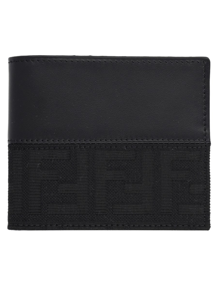 Fendi Portafoglio Bifold FF Con Fascia In Jacquard