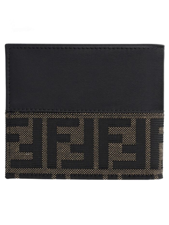 Fendi Portafoglio Bifold FF Con Fascia In Jacquard