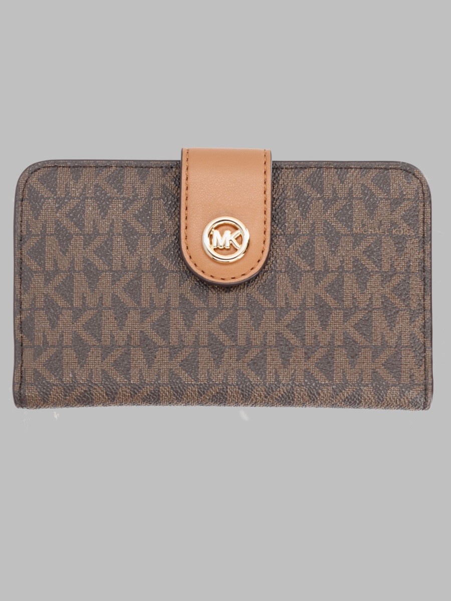 MICHAEL BY MICHAEL KORS PORTAFOGLIO MEDIUM CON STAMPA LOGO E CIONDOLO MK POP