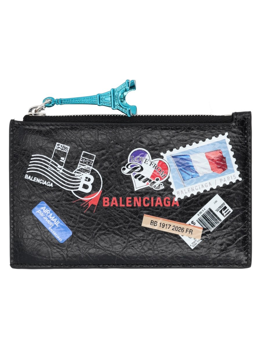 Balenciaga PORTAMONETE CON PORTACARTE IN PELLE