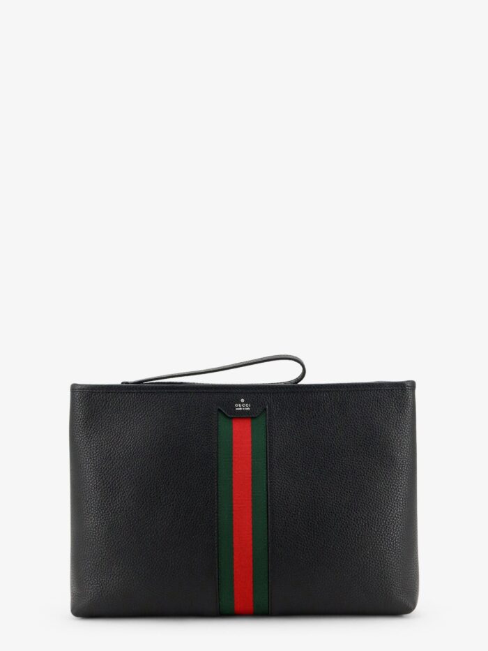 Gucci Portfolio Grained Leather Clutch