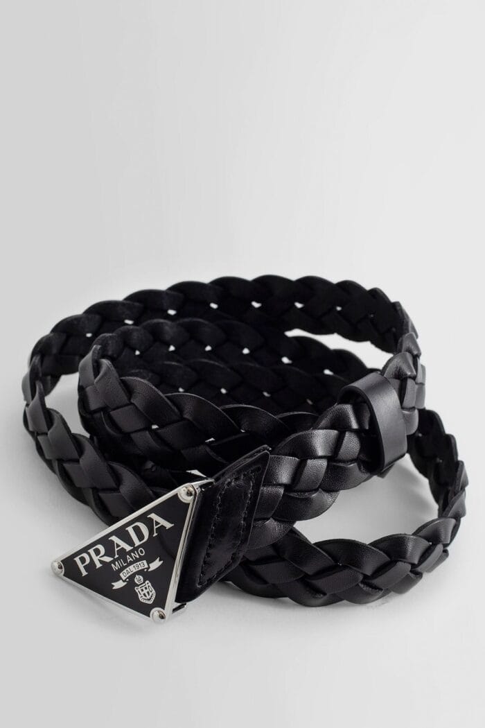 prada braided leather belt PRADA Braided Leather Belt
