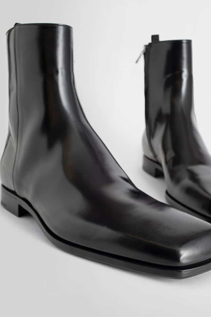 PRADA Brushed Leather Chelsea Boots