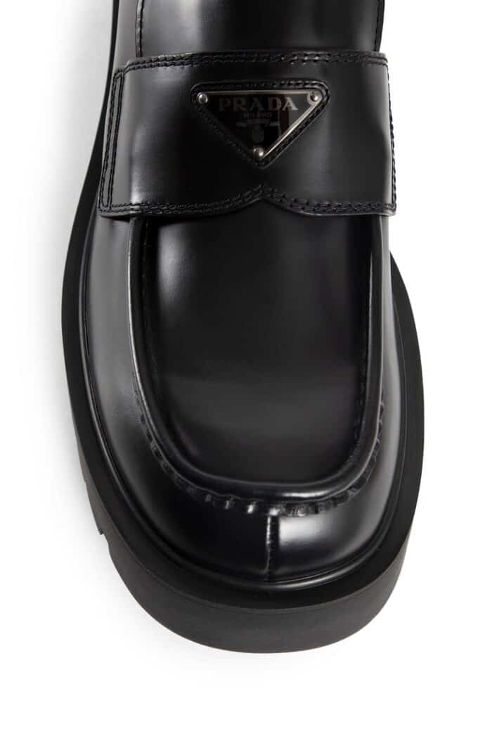 PRADA Brushed Leather Loafers