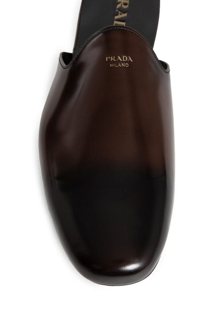 PRADA Brushed Leather Slippers