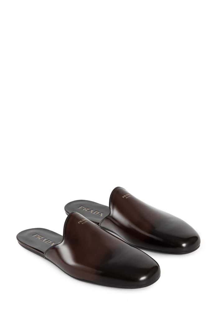 PRADA Brushed Leather Slippers