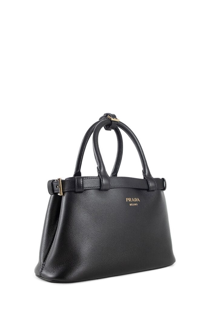 Prada Buckle Small Leather Handbag With Double Belt